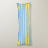 Coussins Longs Blue Yellow Stripes Seamless Pattern (Dos (Vertical))