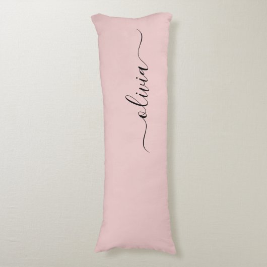 Coussins Longs Blush Dusty rose moderne Script Girl Monogramme No (Devant (Vertical))