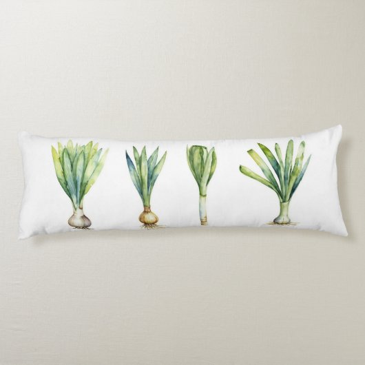 Coussins Longs Body Pillow with Spring Onion Illustration (Dos)