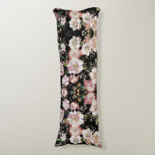 Coussins Longs bohème chic rose pâle fleurs sombres floral (Devant (Vertical))