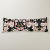 Coussins Longs bohème chic rose pâle fleurs sombres floral (Devant)