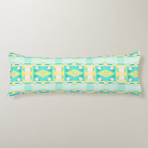 Coussins Longs Bohème Chintz 108 Aqua Jaune