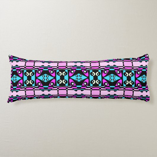 Coussins Longs Bohème Chintz 44 Cool rose chaud bleu noir (Devant)