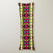 Coussins Longs Bohème Chintz 85 Jaune Crimson Noir (Devant (Vertical))