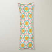 Coussins Longs Bohemian Dream Aqua Rose Orange Body Oreiller (Dos (Vertical))