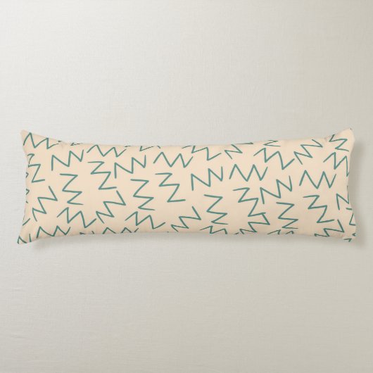 Coussins Longs Boho Blue Cream Zig Zag élégant (Devant)
