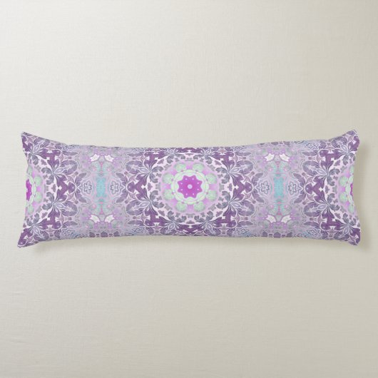 Coussins Longs Boho chic bohème lilas violet mandala (Devant)