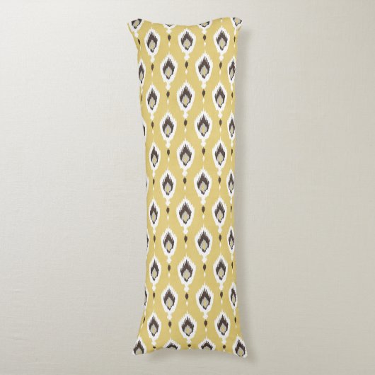 Coussins Longs Boho chic jaune ikat motif tribal monogramme (devant Vertical)