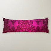 Coussins Longs Boho Damask Style Victorien Rose Profond (Devant)