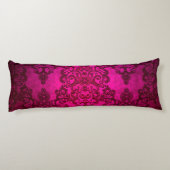 Coussins Longs Boho Damassé Rose Éclatant Profond de Style Victor (Dos)