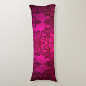 Coussins Longs Boho Damassé Rose Éclatant Profond de Style Victor (Devant (Vertical))