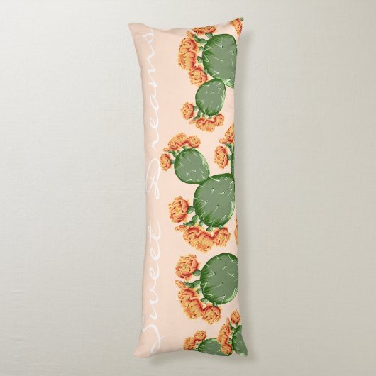 Coussins Longs Boho Flower Prickly Pear Cactus Sweet Dreams (Dos (Vertical))