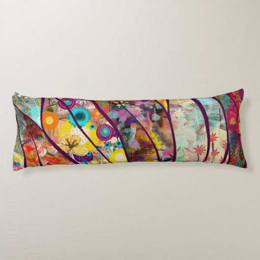Coussins Longs Boho Kaleidoscope - Art floral inspiré par la natu (Dos)