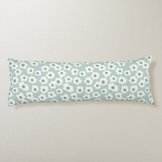 Coussins Longs Boho Vert Sage Blanc Gris Floral  (Dos)