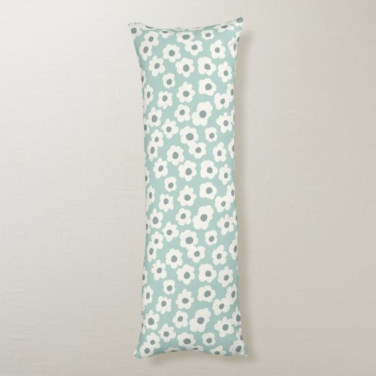 Coussins Longs Boho Vert Sage Blanc Gris Floral  (Dos (Vertical))