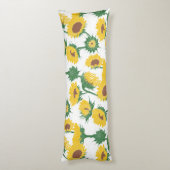 Coussins Longs Bois Imprimer Tournesol jaune (Dos (Vertical))