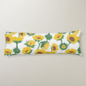 Coussins Longs Bois Imprimer Tournesol jaune (Dos)