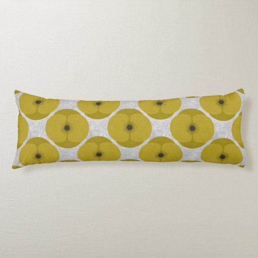 Coussins Longs Bold Minimalist Poppy Textured Floral Yellow (Devant)