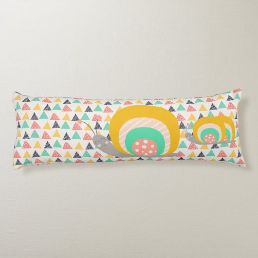 Coussins Longs Bon escargot sur les triangles (Dos)