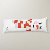 Coussins Longs Bonhomme de neige avec un visage heureux (Dos)