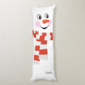 Coussins Longs Bonhomme de neige avec un visage heureux (Dos (Vertical))