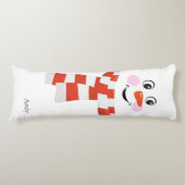 Coussins Longs Bonhomme de neige avec un visage heureux (Devant)