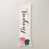 Coussins Longs Bonjour Bonne Nuit Pink Hydrangea Body Oreiller (Devant (Vertical))