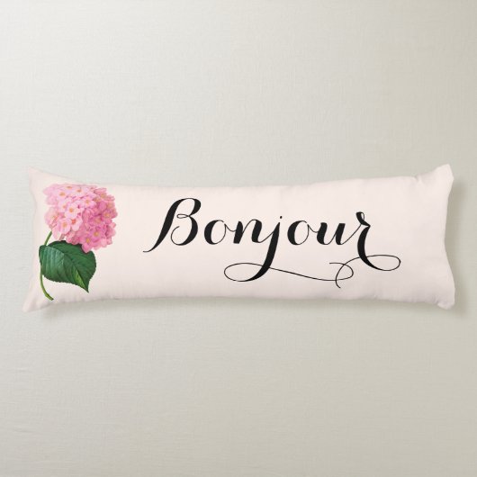 Coussins Longs Bonjour Bonne Nuit Pink Hydrangea Body Oreiller (Devant)