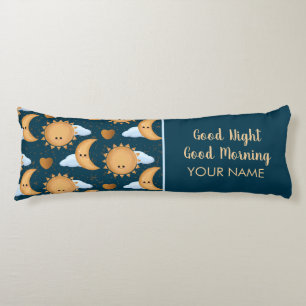 Coussins Longs Bonne Nuit Bonne Matinée Soleil Lune Personnalisés