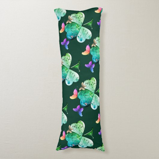 Coussins Longs "Bonne St Patrick's Day" Shamrock Sherpa (Devant (Vertical))