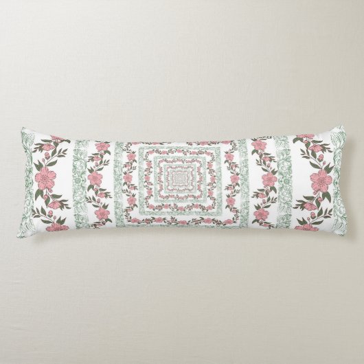 Coussins Longs Bordure rose verte Retro Y2K les années 70 Motif d (Devant)