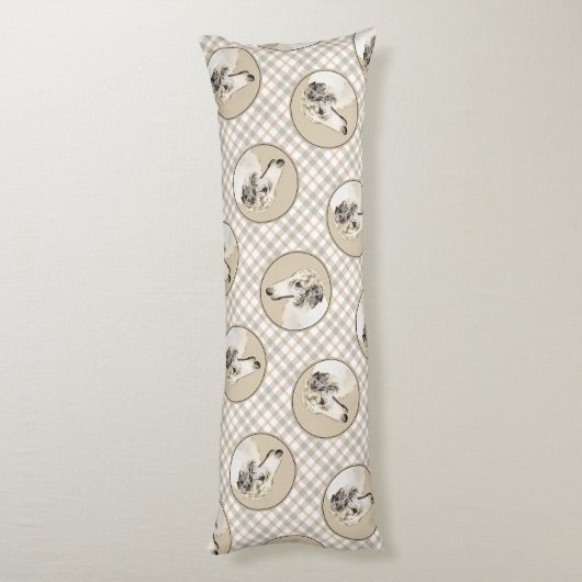 Coussins Longs Borzoi Argent Brindle Peinture Wolfhound Chien Art (Dos (Vertical))