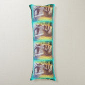 Coussins Longs Bouddha visage vert (devant Vertical)