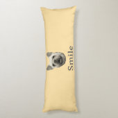 Coussins Longs Bouledogue Français Beige Sourire (Dos (Vertical))