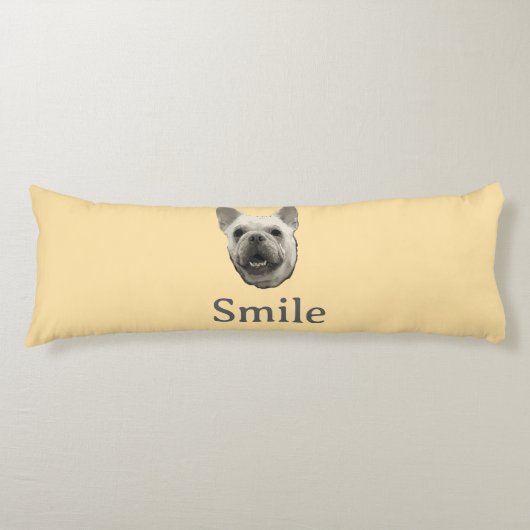 Coussins Longs Bouledogue Français Beige Sourire (Devant)