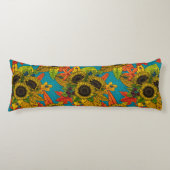 Coussins Longs Bouquet d'automne en bleu (Devant)