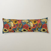 Coussins Longs Bouquet de fleurs - roses, pivoines, marguerites e (Dos)