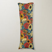 Coussins Longs Bouquet de fleurs - roses, pivoines, marguerites e (Devant (Vertical))