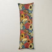 Coussins Longs Bouquet de fleurs - roses, pivoines, marguerites e (Dos (Vertical))