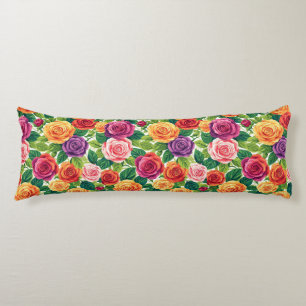 Coussins Longs Bouquet de roses vibrant pour décoration florale