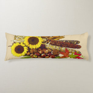 Coussins Longs Bouquet de tournesol et de maïs d'automne