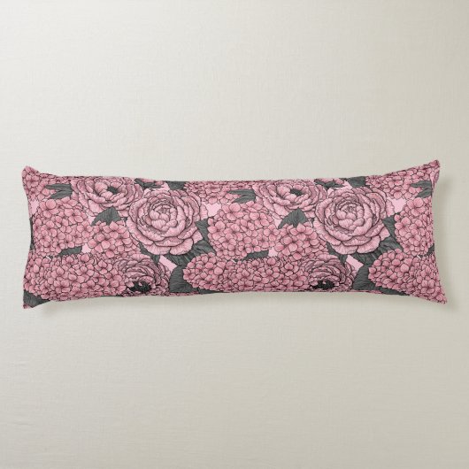 Coussins Longs Bouquet floral en rose (Dos)
