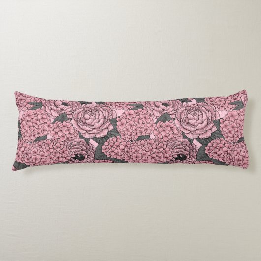 Coussins Longs Bouquet floral en rose (Devant)