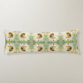 Coussins Longs Bourdon doré en danse fleurie (Dos)