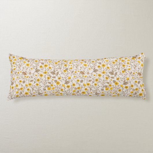 Coussins Longs Boutons jaunes et bruns (Devant)