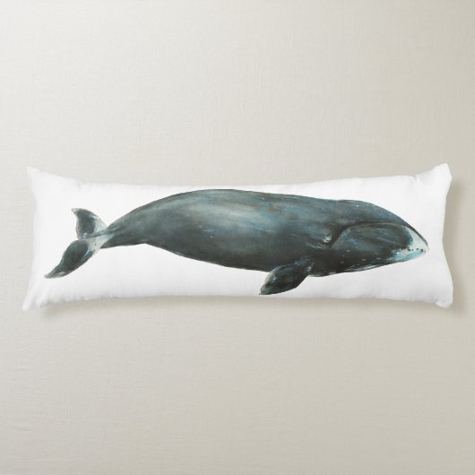 Coussins Longs Bowhead Whale Watercolor illustration (Devant)