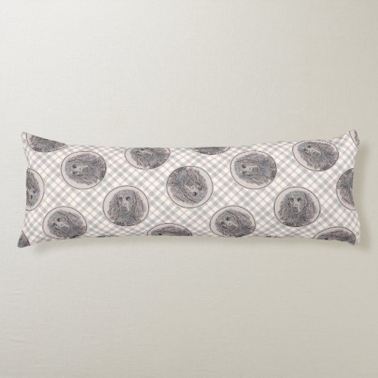 Coussins Longs Boykin Spaniel Peinture Little Brown LBD Dog Art (Devant)