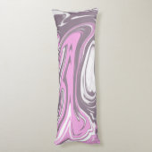 Coussins Longs Branché Cool Funky Rose Gris Blanc Marbré (Dos (Vertical))