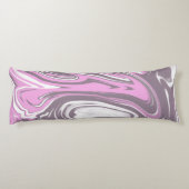 Coussins Longs Branché Cool Funky Rose Gris Blanc Marbré (Dos)