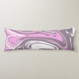 Coussins Longs Branché Cool Funky Rose Gris Blanc Marbré